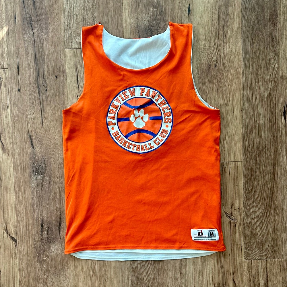 Parkview Panthers Basketball Jersey Reversible White Orange Number‎ 3 Men Medium